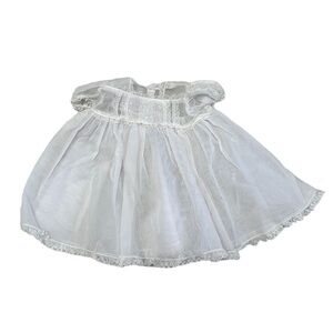 Castro & Co. Vintage Baby Baptism Dress Christening White Lace Size 12M